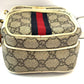 GUCCI GG SUPREME WEB MINI OPHIDIA DOUBLE ZIP MESSENGER BAG