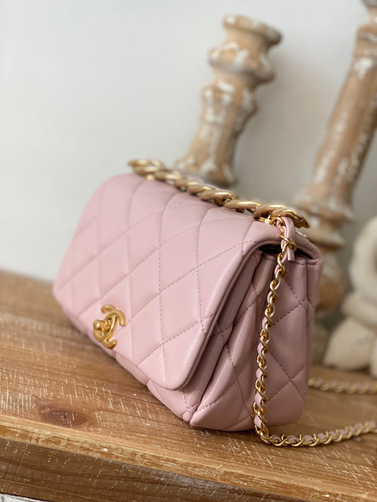 CHL -  Classic Diamond Flap Bag Light PiNike For Women Bags 9.1in/23cm