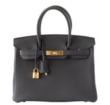 Hermes Birkin 30 Plomb Togo Bag Gold Hardware