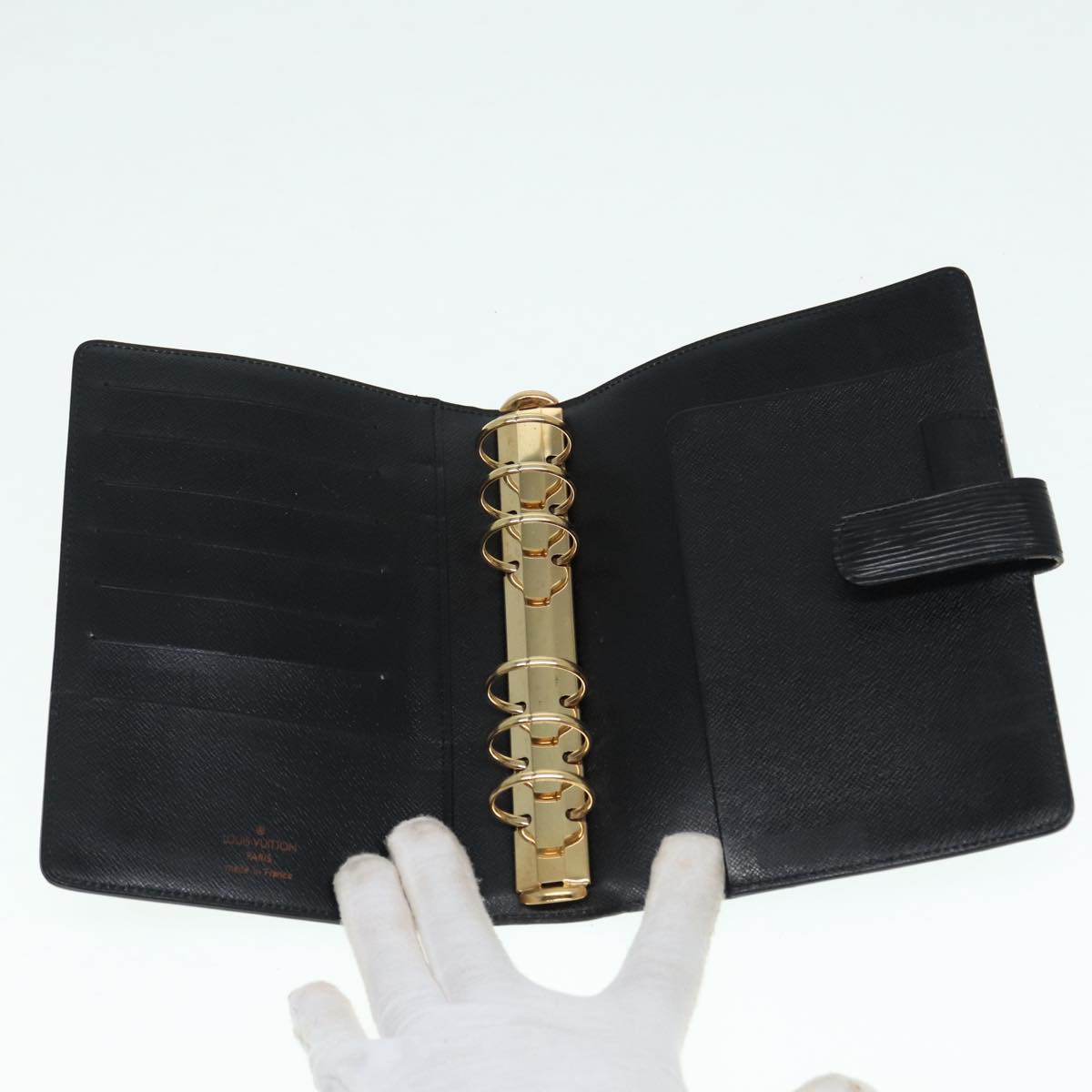 LOUIS VUITTON Epi Agenda MM Day Planner Cover Black R20042 LV Auth hk1595