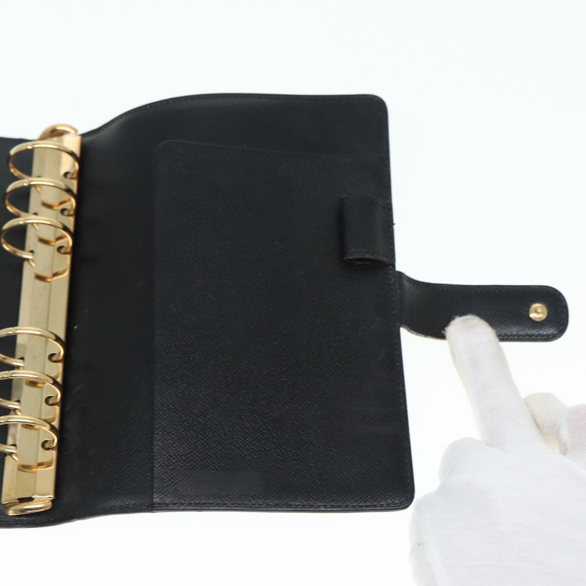 LOUIS VUITTON Epi Agenda MM Day Planner Cover Black R20042 LV Auth hk1595