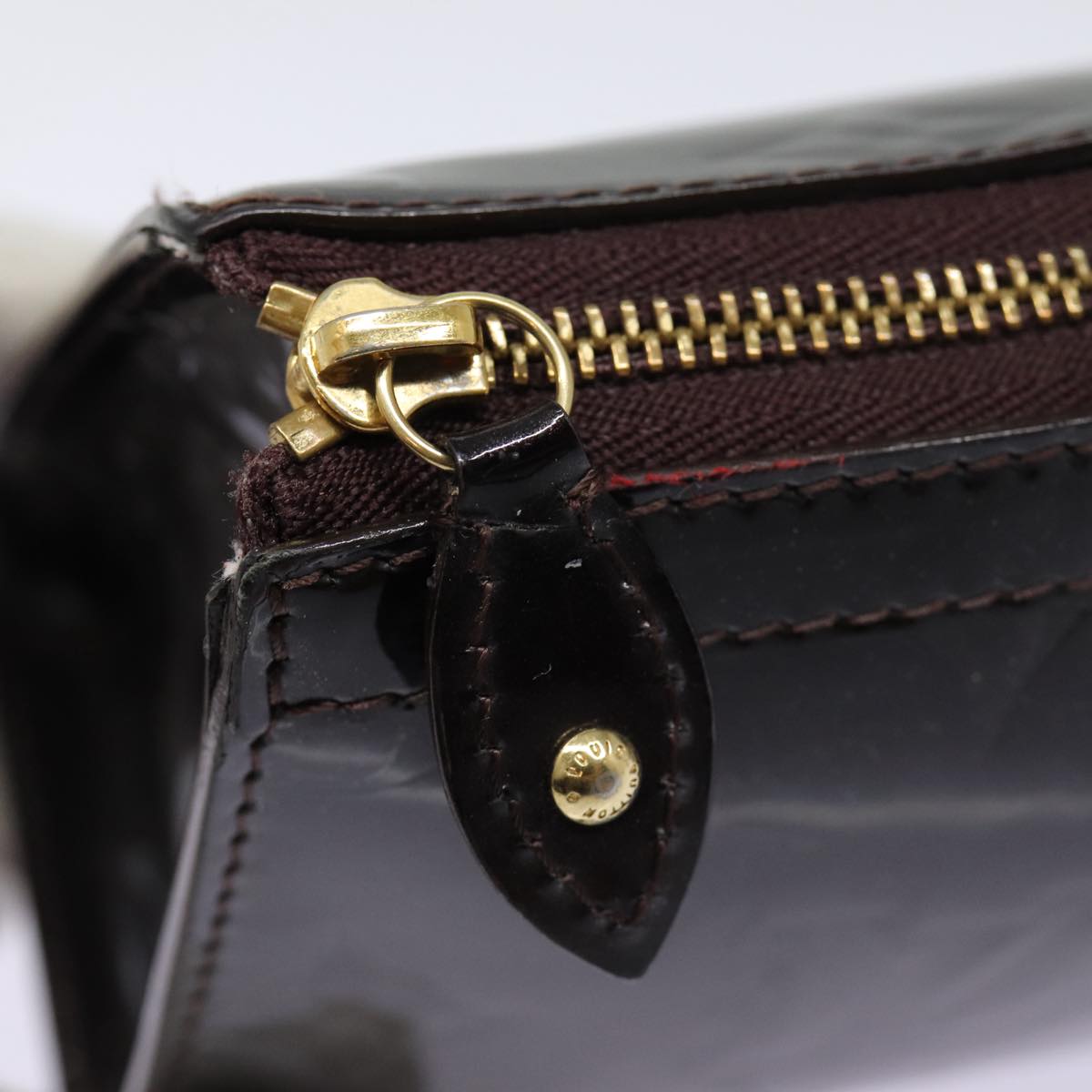 LOUIS VUITTON Vernis Trousse Cosmetic Cosmetic Pouch Amarante M93565 Auth hk1647