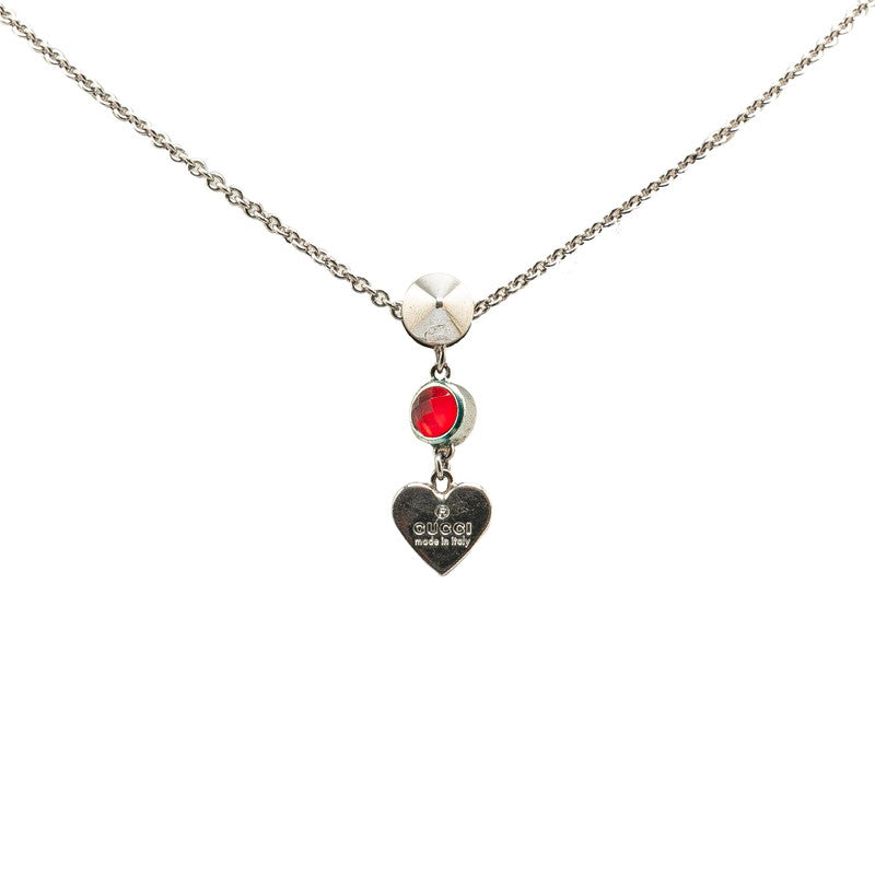 Gucci Heart Motif SV925 Color Stone Necklace
