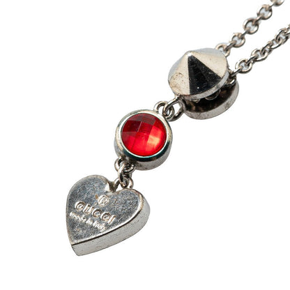 Gucci Heart Motif SV925 Color Stone Necklace