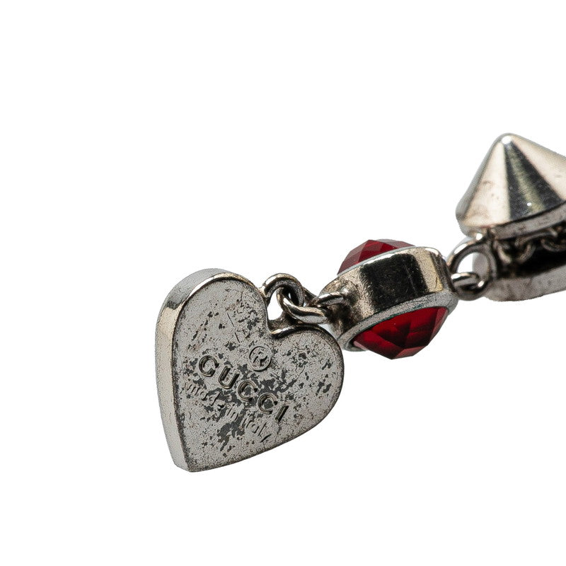 Gucci Heart Motif SV925 Color Stone Necklace