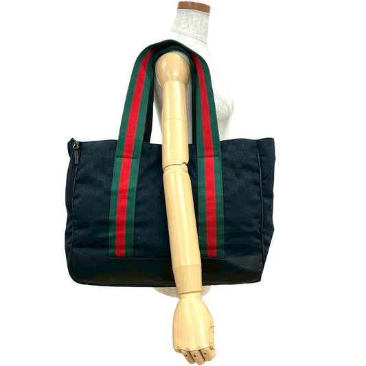 Gucci GG Canvas Leather Tote Bag