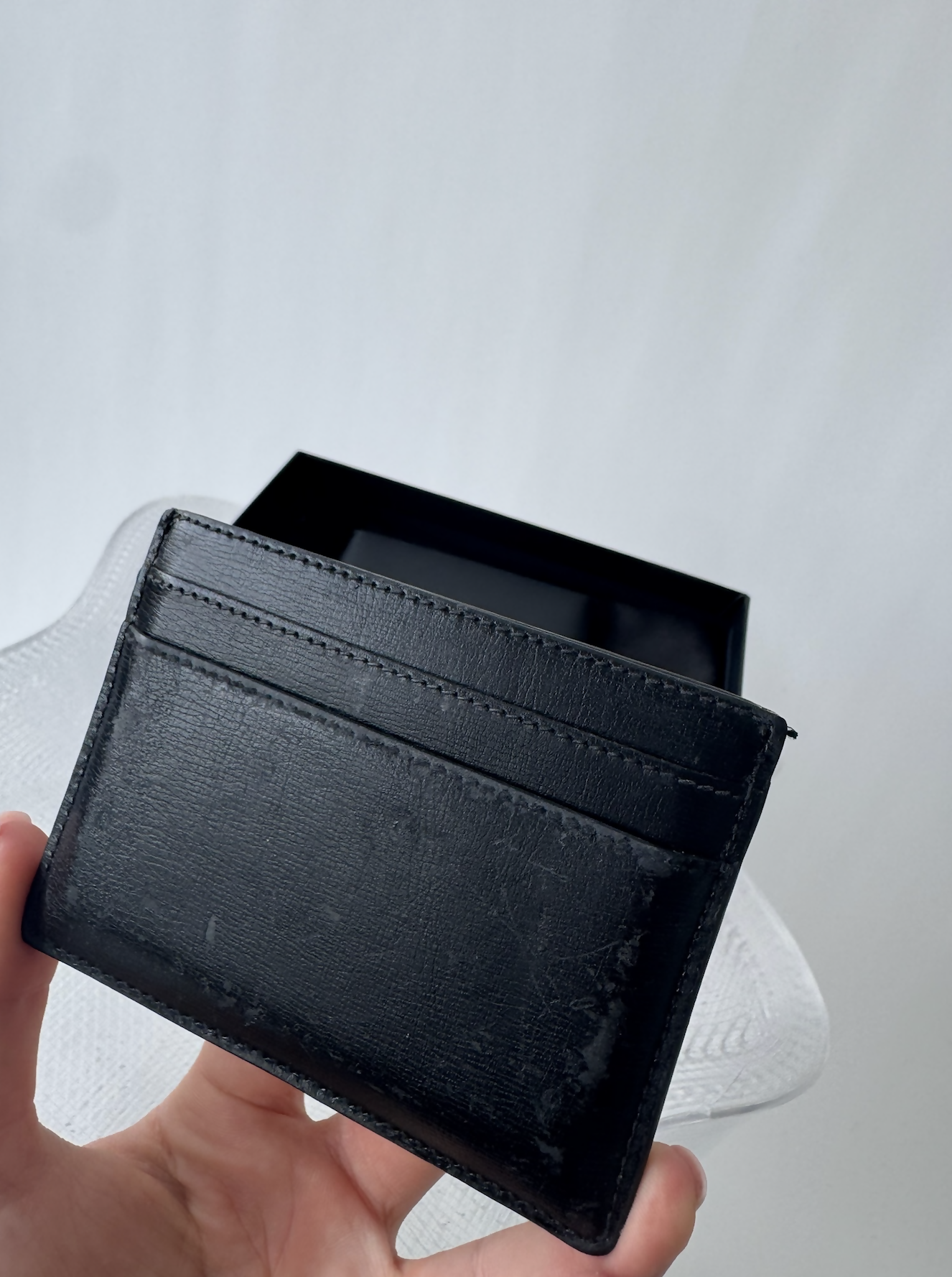 YSL Monogram Card Case in Spazzolato Leather - Full Set
