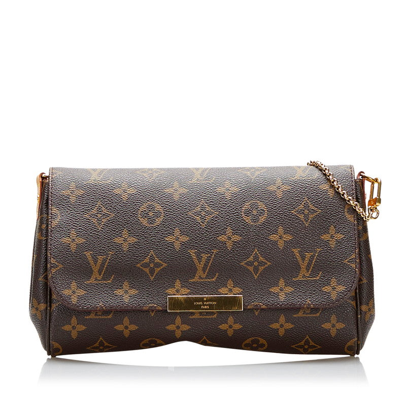 Louis Vuitton Monogram Favorite PM Chain Shoulder Bag Brown PVC Leather