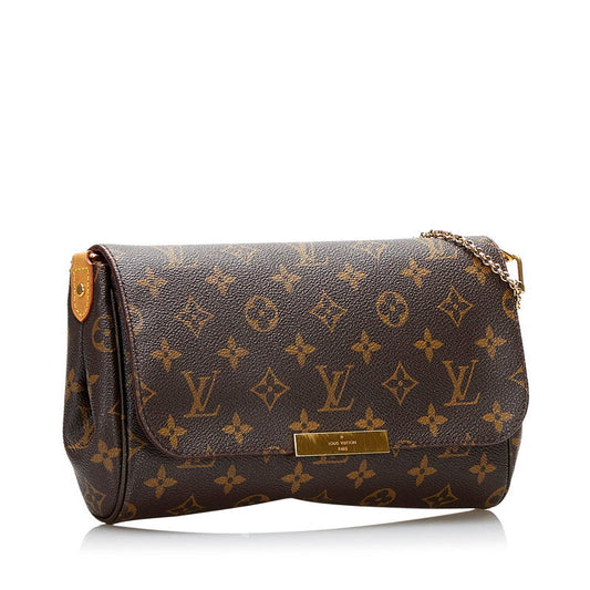 Louis Vuitton Monogram Favorite PM Chain Shoulder Bag Brown PVC Leather
