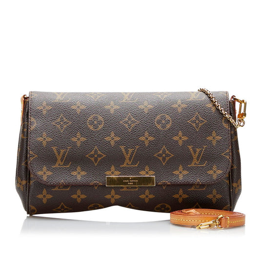 Louis Vuitton Monogram Favorite PM Chain Shoulder Bag Brown PVC Leather