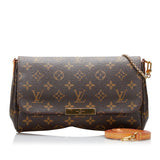 Louis Vuitton Monogram Favorite PM Chain Shoulder Bag Brown PVC Leather