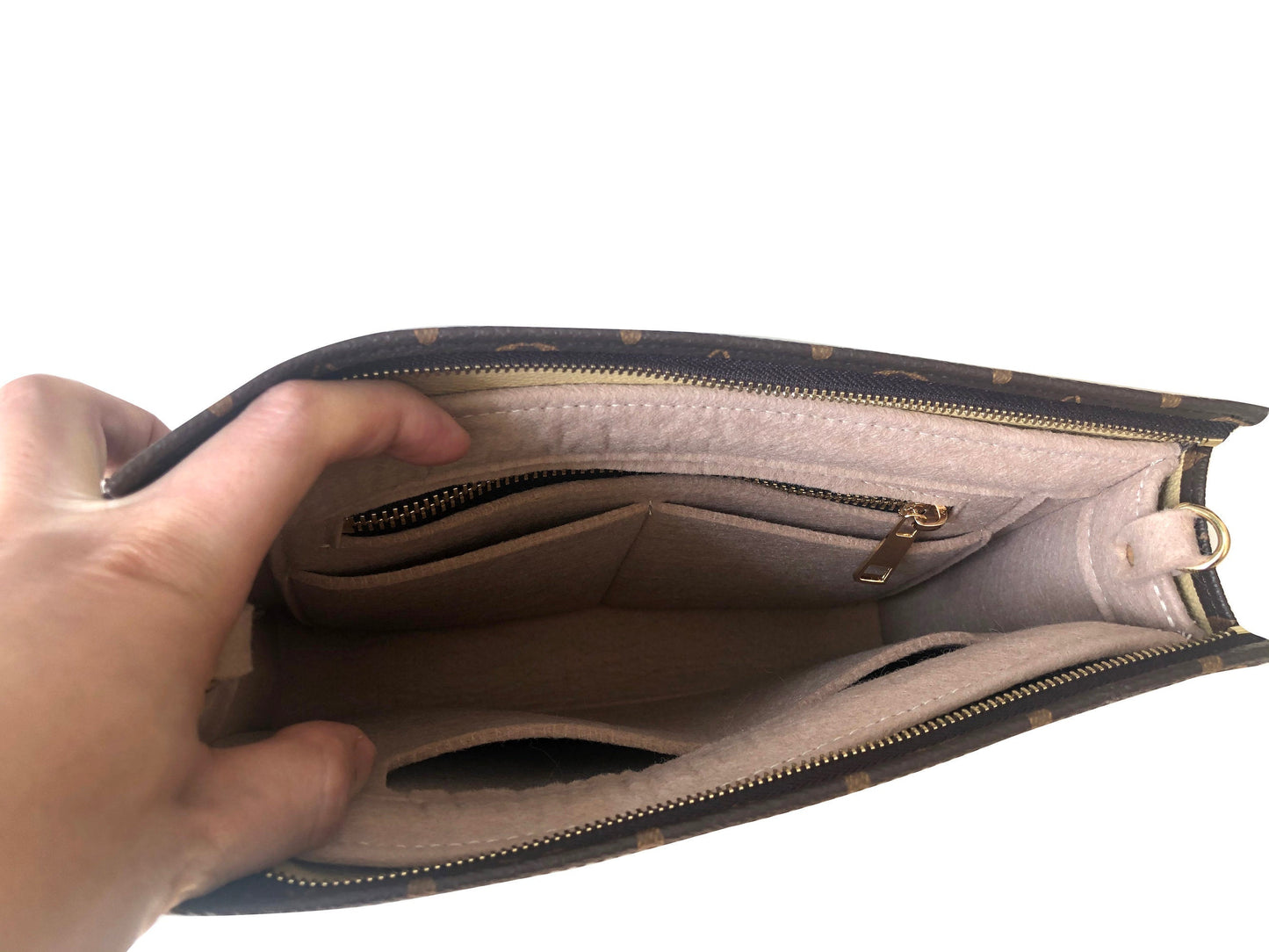 Organizer for [Toiletry Pouch 26/19/15] (with D-rings) Insert to Convert Cross Body Sling Bag Crossbody Bag Purse Shaper Liner Protector
