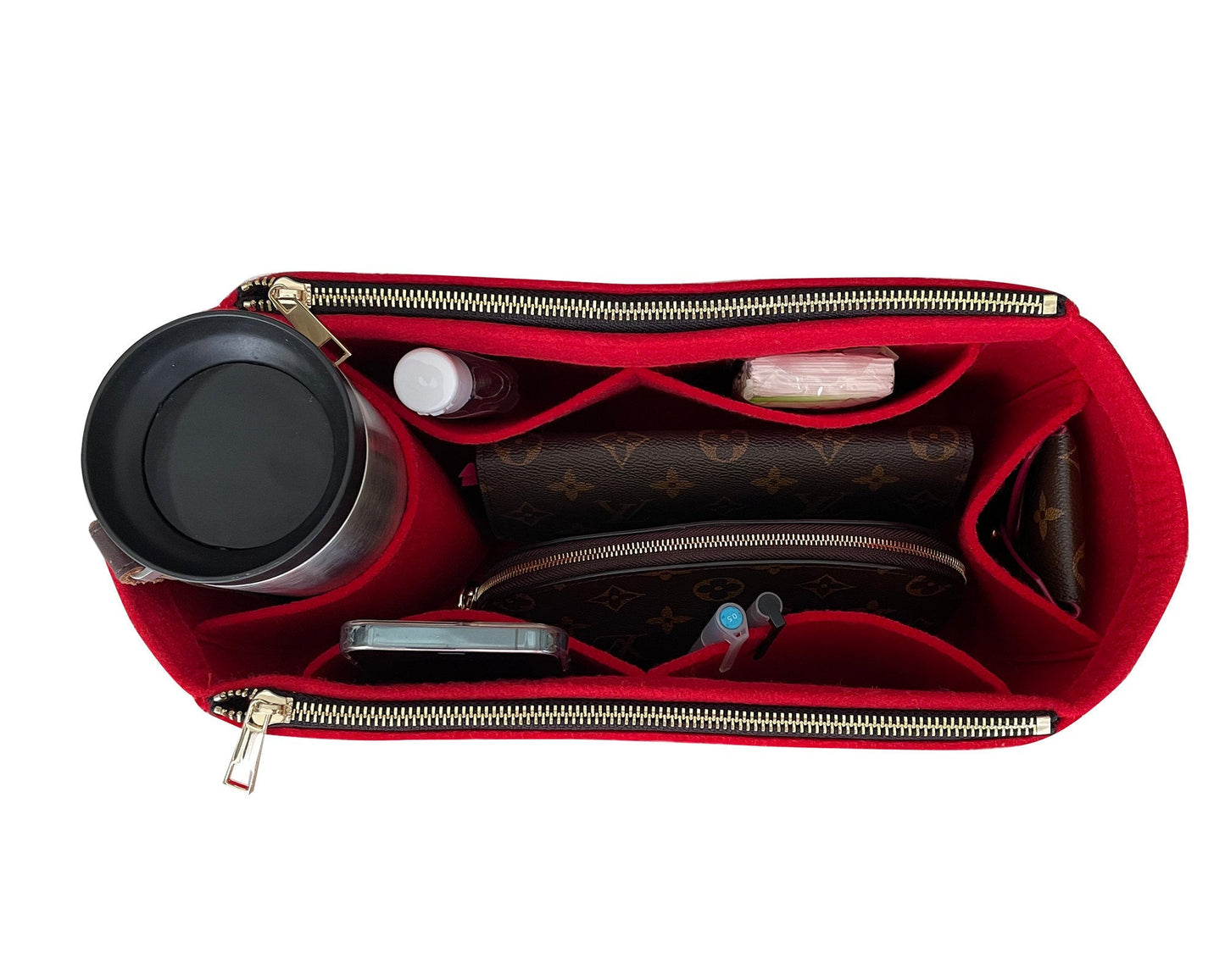 Organizer for Deauville Canvas S/M/L/XL (w/ Double Zipper Pockets)