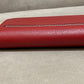 Prada Red Metal Flap Continental Wallet