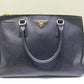 Prada Blue Galleria Double Zip Medium Bag