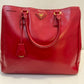 Prada Red Vernice Vertical Tote Bag