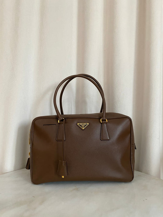 Prada Brown Bauletto Tote Bag