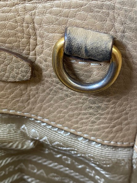 Prada Beige Vitello Daino Tote Bag