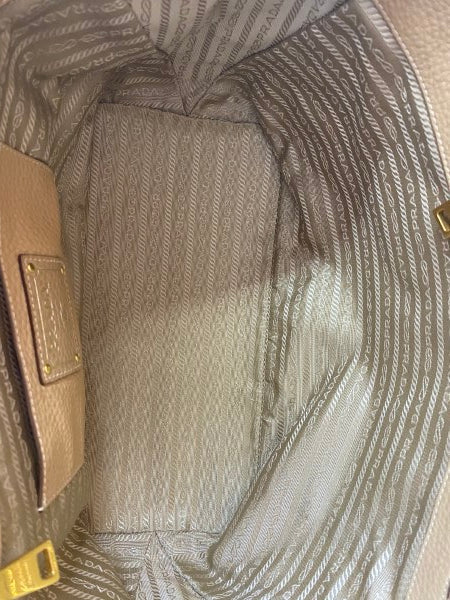 Prada Beige Vitello Daino Tote Bag
