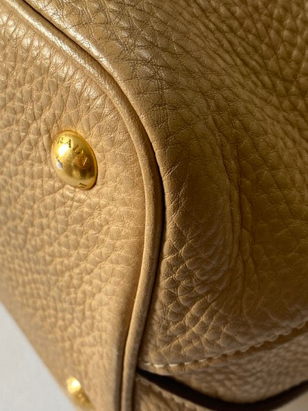 Prada Beige Vitello Daino Tote Bag