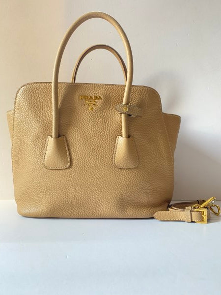 Prada Beige Vitello Daino Tote Bag