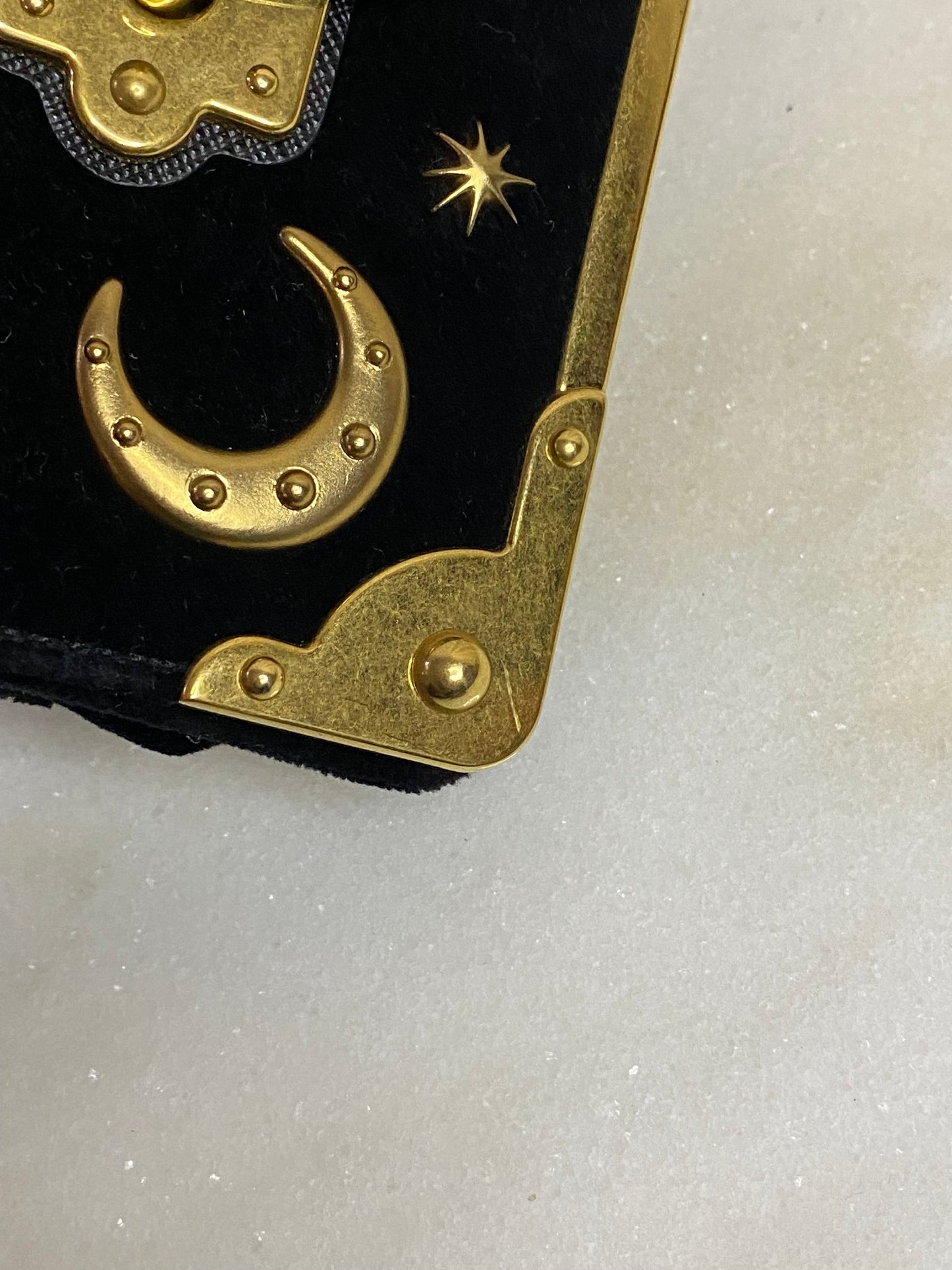 Prada Dark Blue Velvet Astrology Celestial Cahier Bag
