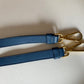 Prada Blue Vitello Daino Vertical Convertible Tote Bag