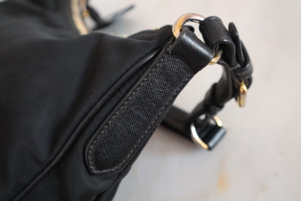 Prada Black Nylon Hobo Bag