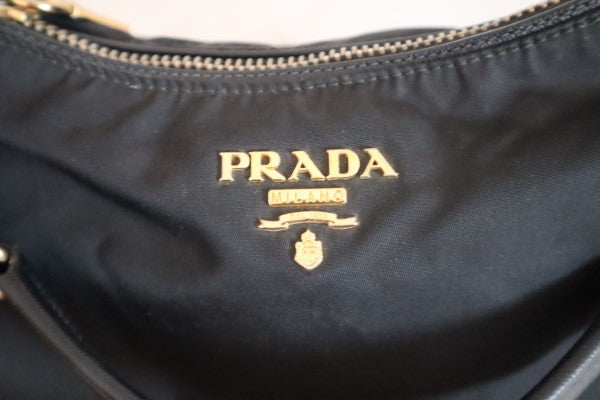 Prada Black Nylon Hobo Bag