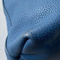 Prada Blue Vitello Daino Vertical Convertible Tote Bag