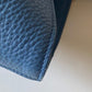 Prada Blue Vitello Daino Vertical Convertible Tote Bag
