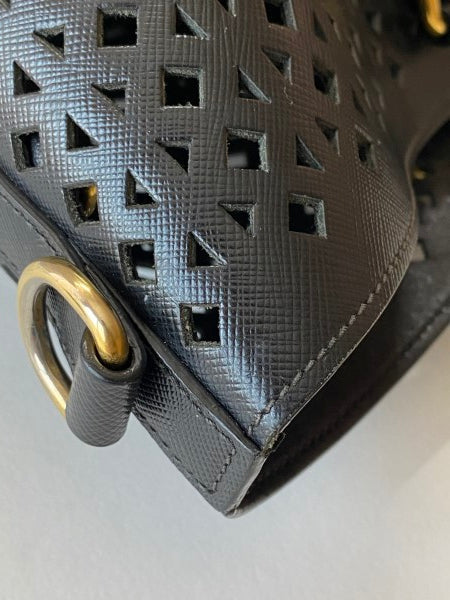 Prada Black Perforated Tote Bag