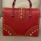 Prada Red Lux Studded Handle Bag