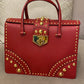 Prada Red Lux Studded Handle Bag