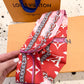 LOUIS VUITTON Silk Monogram Confidential Bandeau In Red