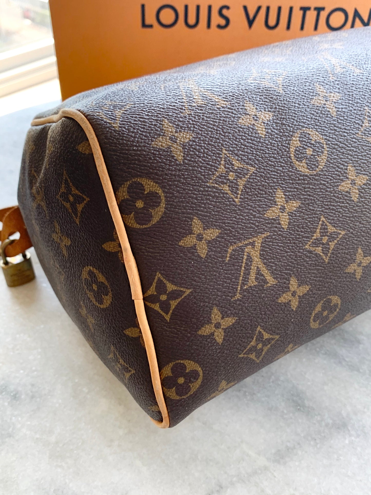 [ ] Louis Vuitton Speedy 25 Monogram Satchel Bag