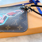Louis Vuitton World Tour Neverfull MM Monogram Pochette Wristlet Pouch In Red