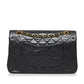 Chanel Classic Double Flap Shoulder Bag Medium Black Lambskin