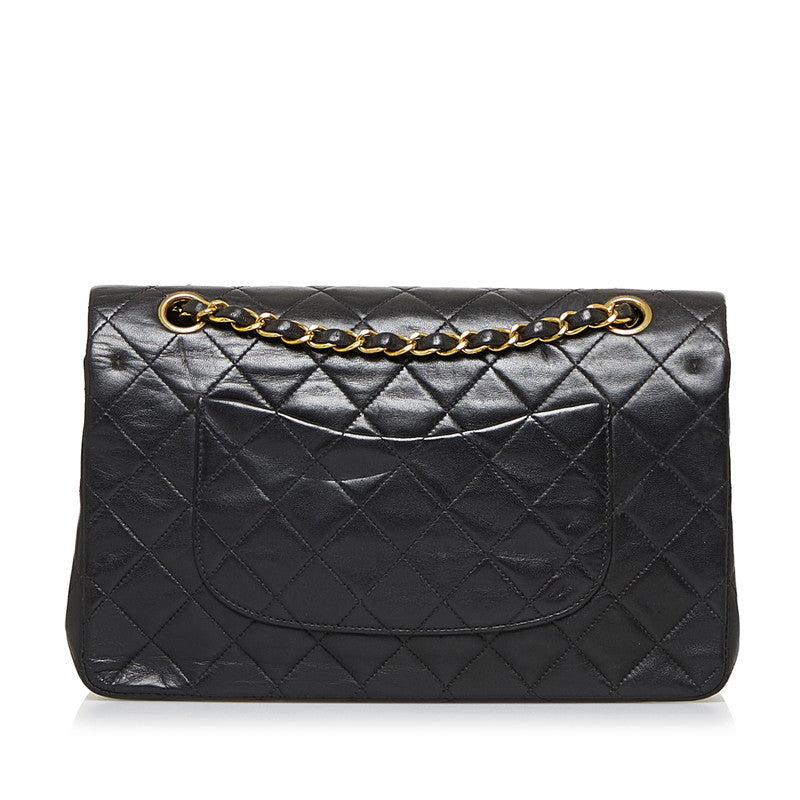 Chanel Classic Double Flap Shoulder Bag Medium Black Lambskin