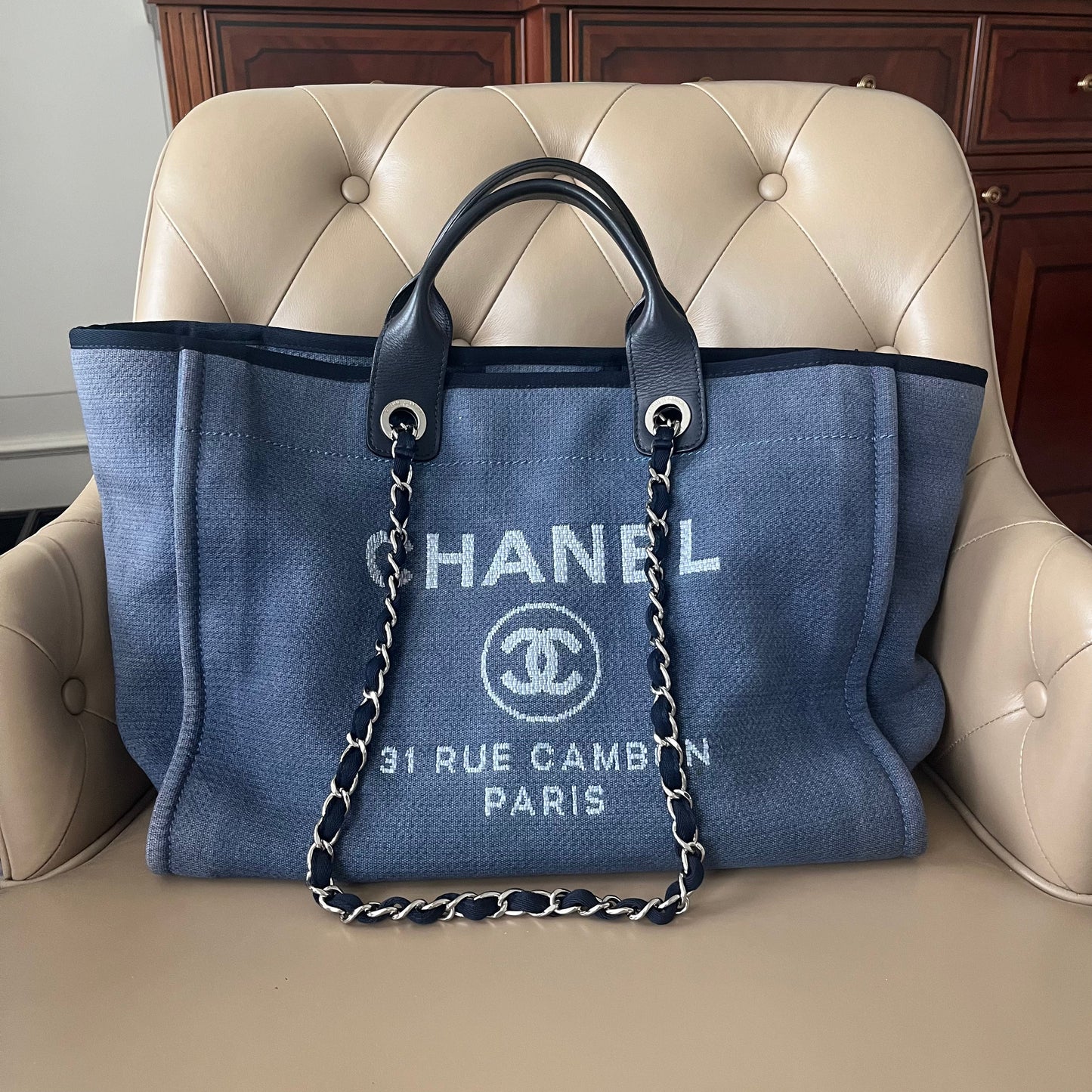 Chanel Deauville Tote Denim Medium