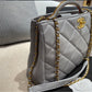 Grey leather Chanel handbag