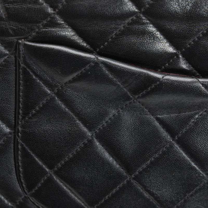 Chanel Classic Double Flap Shoulder Bag Medium Black Lambskin