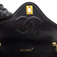 Chanel Shoulder Bag Flap Black Lambskin Leather Matrasse