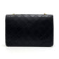 Chanel Shoulder Bag Flap Black Lambskin Leather Matrasse