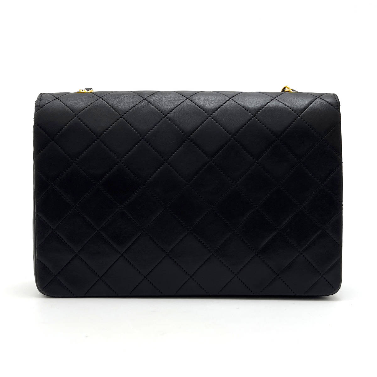 Chanel Shoulder Bag Flap Black Lambskin Leather Matrasse