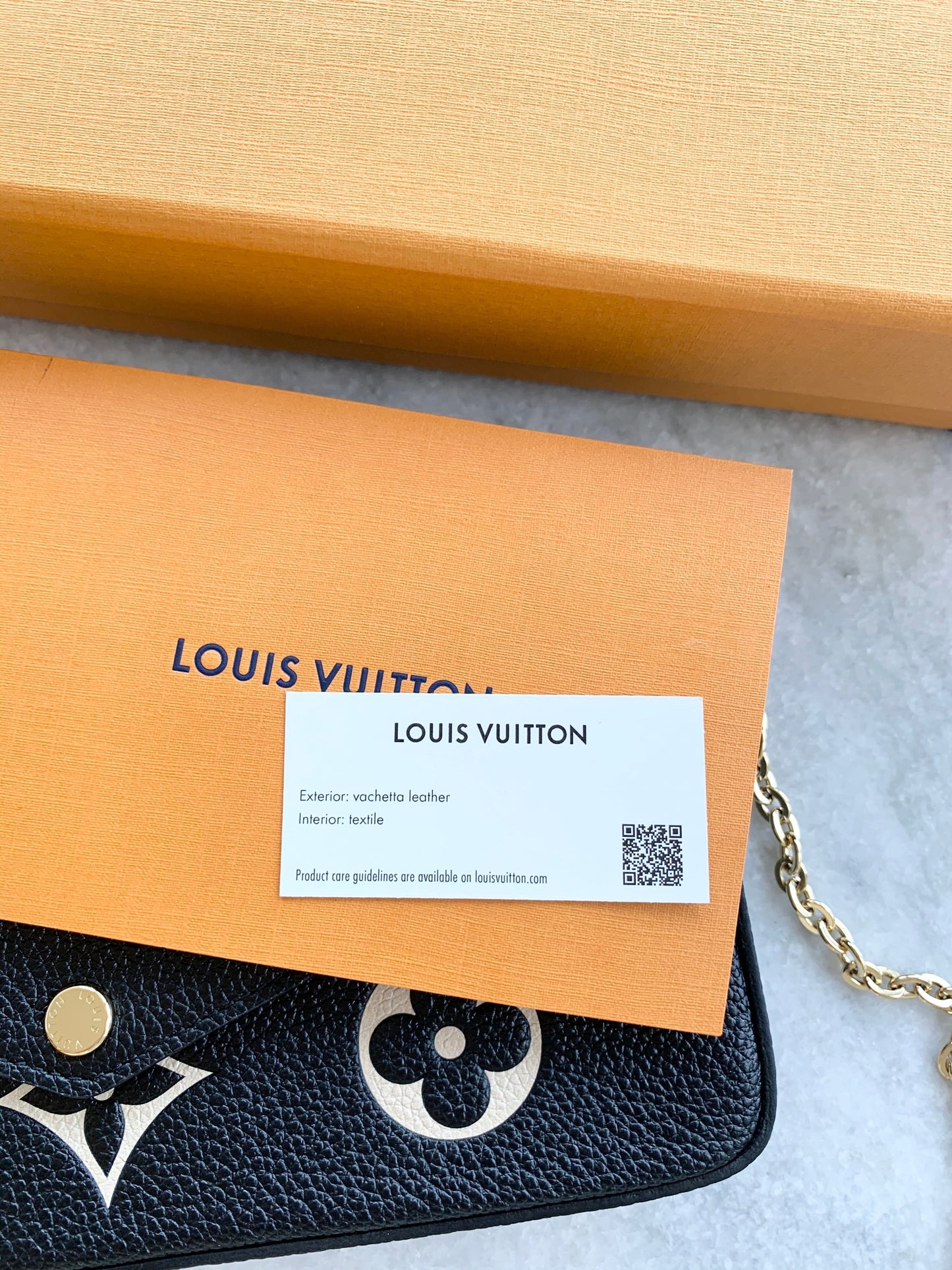 [ ]Louis Vuitton 2022 Pochette Felicie GM Bicolor Monogram Crossbody Bag