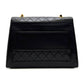 Chanel Shoulder Bag Trapezoidal Flap Black Lambskin Leather Matrasse   First Series
