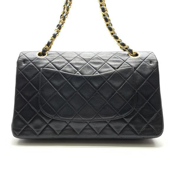 Chanel Classic Double Flap Shoulder Bag Medium Black Lambskin