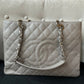 Chanel Grey Caviar Grand Shopper Tote (GST) Silver Hardware