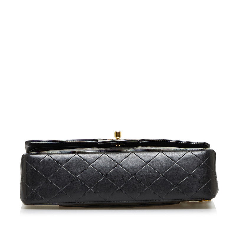 Chanel Classic Double Flap Shoulder Bag Medium Black Lambskin
